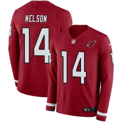 Nike Cardinals #14 J J  Nelson Red Team Color Men Stitched NFL Limited Therma Long Sleeve Jersey