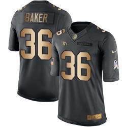 Nike Cardinals #36 Budda Baker Black Mens Stitched NFL Limited Gold Salute To Service Jersey