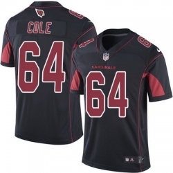 Nike Cardinals #64 Mason Cole Black Mens Stitched NFL Limited Rush Jersey