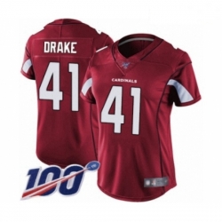 Women's Arizona Cardinals #41 Kenyan Drake Red Team Color Vapor Untouchable Limited Player 100th Season Football Jersey