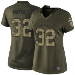 Womens Nike Arizona Cardinals 32 Tyrann Mathieu Elite Green Salute to Service NFL Jersey