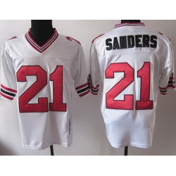 Atlanta Falcons 21 Deion Sanders White M&N Throwback NFL Jerseys