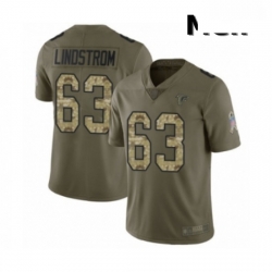 Men Atlanta Falcons 63 Chris Lindstrom Limited Olive Camo 2017 Salute to Service Football Jersey