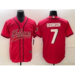 Men Atlanta Falcons 7 Bijan Robinson Red With Patch Cool Base Stitched Baseball Jersey