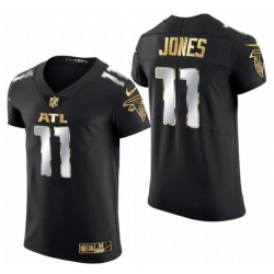 Men Nike Atlanta Falcons 11 Julio Jones Black Gold Fashion Limited Jersey