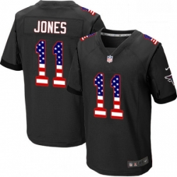 Men Nike Atlanta Falcons 11 Julio Jones Elite Black Alternate USA Flag Fashion NFL Jersey