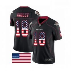 Men Nike Atlanta Falcons 18 Calvin Ridley Limited Black Rush USA Flag NFL Jersey