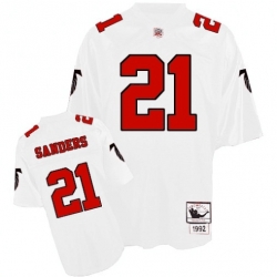 Men Nike Falcons #21 Deion Sanders White Stitched 1994 Authentic NFL Throwback Jersey