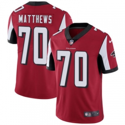 Nike Falcons #70 Jake Matthews Red Team Color Mens Stitched NFL Vapor Untouchable Limited Jersey