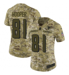 Nike Falcons #81 Austin Hooper Camo Women Stitched NFL Limited 2018 Salute to Service Jersey