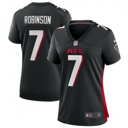 Women Atlanta Falcons 7 Bijan Robinson Black Stitched Jersey