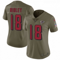 Womens Nike Atlanta Falcons 18 Calvin Ridley Limited Olive 2017 Salute to Service NFL Jersey