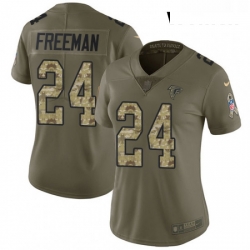 Womens Nike Atlanta Falcons 24 Devonta Freeman Limited OliveCamo 2017 Salute to Service NFL Jersey