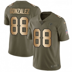 Youth Nike Atlanta Falcons 88 Tony Gonzalez Limited OliveGold 2017 Salute to Service NFL Jersey