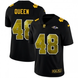 Baltimore Ravens 48 Patrick Queen Men Black Nike Golden Sequin Vapor Limited NFL Jersey