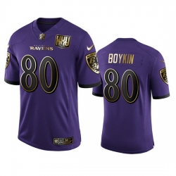 Baltimore Ravens 80 Miles Boykin Men Nike Purple Team 25th Season Golden Limited NFL Jersey