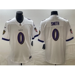 Men Baltimore Ravens 0 Roquan Smith White Vapor Untouchable Limited Football Jersey