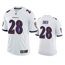 Men Baltimore Ravens 28 Jayson Oweh White Vapor Limited 2021 NFL Draft Jersey