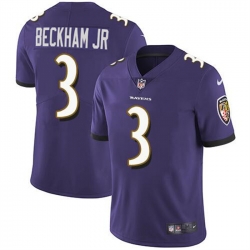 Men Baltimore Ravens 3 Odell Beckham Jr  Purple Vapor Untouchable Football Jersey