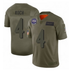 Men Baltimore Ravens 4 Sam Koch Limited Camo 2019 Salute to Service Football Jersey