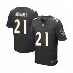 Mens Baltimore Ravens 21 Mark Ingram II Elite Black Alternate Football Jersey