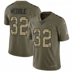 Mens Nike Baltimore Ravens 32 Eric Weddle Limited OliveCamo Salute to Service NFL Jersey