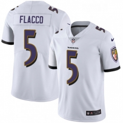 Mens Nike Baltimore Ravens 5 Joe Flacco White Vapor Untouchable Limited Player NFL Jersey