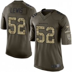 Mens Nike Baltimore Ravens 52 Ray Lewis Limited Green Salute to Service NFL Jersey