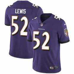 Mens Nike Baltimore Ravens 52 Ray Lewis Purple Team Color Vapor Untouchable Limited Player NFL Jersey