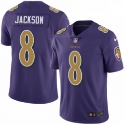 Mens Nike Baltimore Ravens 8 Lamar Jackson Limited Purple Rush Vapor Untouchable NFL Jersey