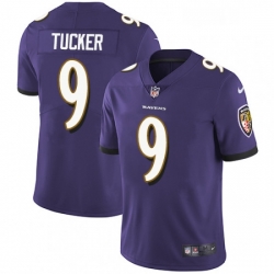 Mens Nike Baltimore Ravens 9 Justin Tucker Purple Team Color Vapor Untouchable Limited Player NFL Jersey