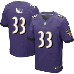 Nike Baltimore Ravens #33 Will Hill Purple Team Color Mens Stitched NFL New Elite Jersey