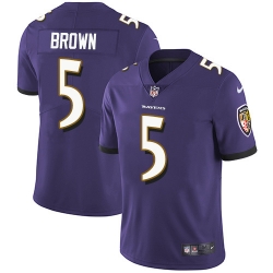 Nike Baltimore Ravens 5 Marquise Brown Purple Team Color Men Stitched NFL Vapor Untouchable Limited Jersey