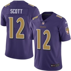 Nike Ravens 12 Jaleel Scott Purple Color Rush Limited Jersey