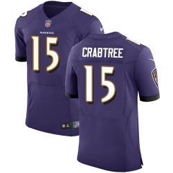 Nike Ravens #15 Michael Crabtree Purple Team Color Mens Stitched NFL Vapor Untouchable Elite Jersey