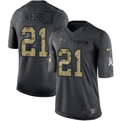 Nike Ravens #21 Lardarius Webb Black Mens Stitched NFL Limited 2016 Salute to Service Jersey