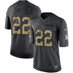 Nike Ravens #22 Jimmy Smith Black Mens Stitched NFL Limited 2016 Salute to Service Jersey