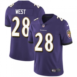 Nike Ravens #28 Terrance West Purple Team Color Mens Stitched NFL Vapor Untouchable Limited Jersey