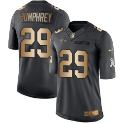 Nike Ravens #29 Marlon Humphrey Black Mens Stitched NFL Limited Gold Salute To Service Jersey