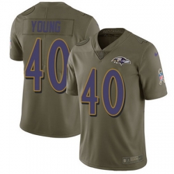 Nike Ravens #40 Kenny Young Olive Mens Stitched NFL Limited 2017 Salute To Service Jersey