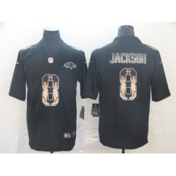 Ravens 8 Lamar Jackson Black Statue Of Liberty Limited Jersey