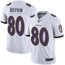 Ravens 80 Miles Boykin White Men Stitched Football Vapor Untouchable Limited Jersey