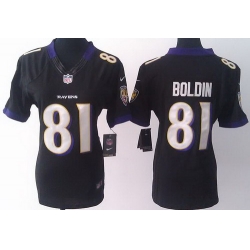 Women Nike Baltimore Ravens 81 Anquan Boldin Black LIMITED Jerseys