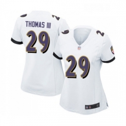 Womens Baltimore Ravens 29 Earl Thomas III Game White Football Jersey