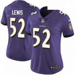 Womens Nike Baltimore Ravens 52 Ray Lewis Elite Purple Team Color NFL Jersey