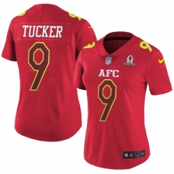 Womens Nike Baltimore Ravens 9 Justin Tucker Limited Red 2017 Pro Bowl NFL Jersey