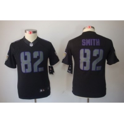 Nike Youth NFL Baltimore Ravens #82 Torrey Smith Black Jerseys[Impact Limited]