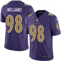 Ravens 98 Brandon Williams Purple Youth Stitched Football Limited Rush Jersey