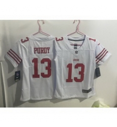 Youth Nike 49ers 13 Brock Purdy White Vapor Limited Jersey