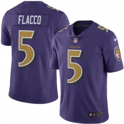 Youth Nike Baltimore Ravens 5 Joe Flacco Limited Purple Rush Vapor Untouchable NFL Jersey